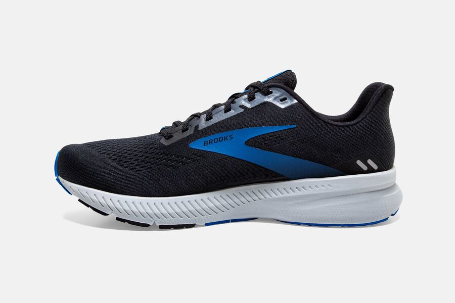 Brooks Running Shoes - Launch 8 Road Mens - Black/Grey/Blue - PUA-620359